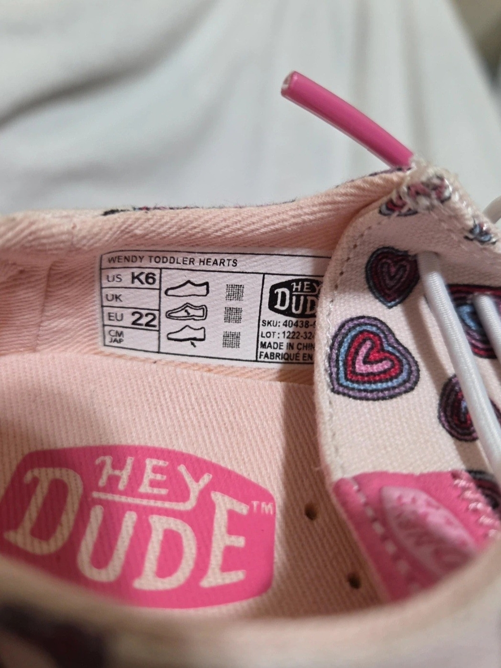 Hey Dude Kids' Pink Heart Toddler Shoes